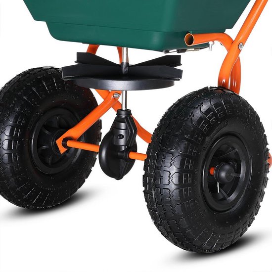 Gardebruk Strooiwagen 20L - Instelbaar Luchtband - Groen Oranje van Merkloos	 — afbeelding 2