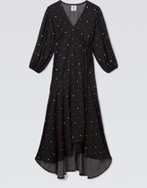 zoe karssen - dames -  dora wikkeljurk met print -  zwart met artwork - m