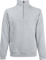 Fruit Of The Loom Heren Ritssluiting Nek Sweatshirt Top (Heather Grijs)