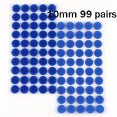 Velcro adhésif - Set de 99 pièces (total de 198 pièces) - 10 mm de diamètre - Blauw - Fermetures velcro - Éléments de fixation avec velcro - Crochet adhésif Velcro rond - 99 paires - Combinaison velcro - Assemblage de produits