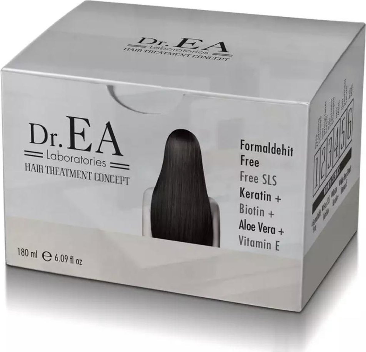 Dr EA Laboratories | EA Keratin Brazilian Hair Straightening Treatment Complete Set | Braziliaanse Keratine | Doe het zelf Set | Formaldehyde en SLS Vrij | met Keratine - Biotine - Aloe vera - Vitamine E | 9 X 30 ML