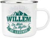 Mok - Top vent - Willem - Geëmailleerd - Gevuld met een snoepmix - In cadeauverpakking