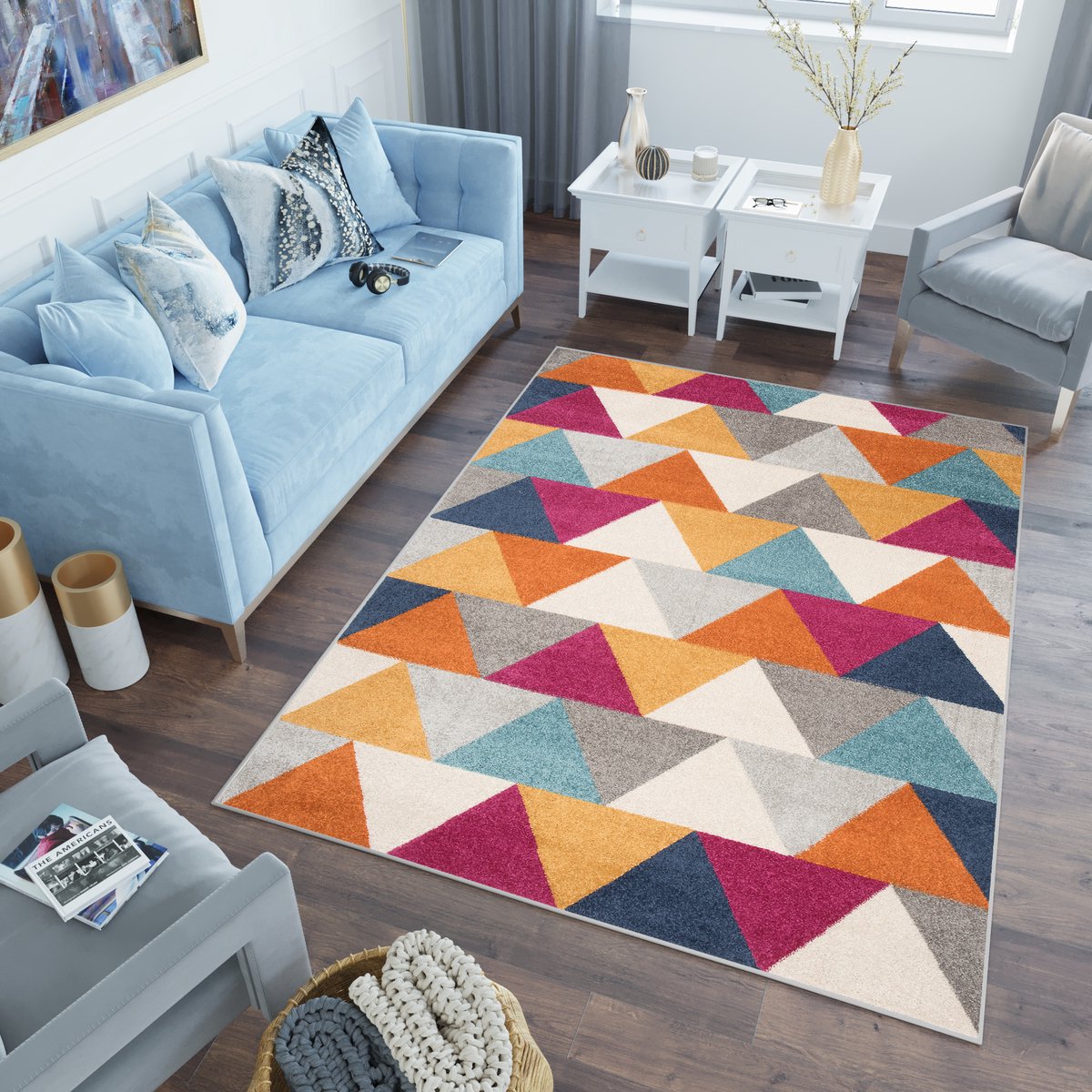 Tapiso Lazur Vloerkleed Grijs Modern 3D Woonkamer Tapijt Maat- 140x190 Grijs Oranje 2