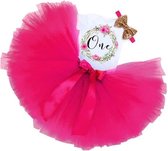 Verjaardagset, 3-delig, Pink, One, verjaardag, cakesmash outfit, photoshoot, First Birthday outfit, Eerste verjaardag, Een jaar tutu dress, Babykleding, 80/86