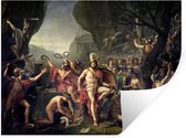 Muurstickers - Sticker Folie - Leonidas bij Thermopylae - Schilderij van Jacques-Louis David - 40x30 cm - Plakfolie - Muurstickers Kinderkamer - Zelfklevend Behang - Zelfklevend behangpapier - Stickerfolie