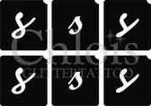 Chloïs Glittertattoo Sjabloon - Small Letter s - Multi Stencil - CH9775 - 1 stuks zelfklevend sjabloon met 6 kleine designs in verpakking - Geschikt voor 6 Tattoos - Nep Tattoo - G