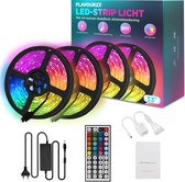 Flavourzz - 10 Meter Led Strip - RGB - Led Strip met Afstandsbediening– Slimme Led Verlichting – 10 Meter Strip – 4 Modi en 16 Verschillende Kleuren – Wit - Led strip - Zelfklevend