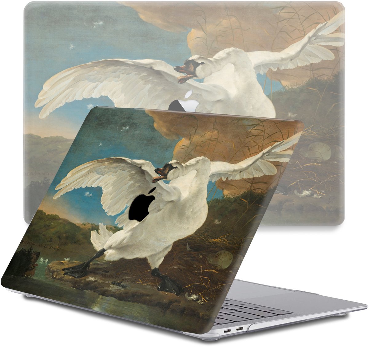 Lunso Geschikt voor MacBook Pro 13 inch (2016-2019) cover hoes - case - De Bedreigde Zwaan