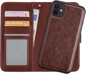 iPhone 11 amovible cas Flip Case Hard Case Bookcase - Brown