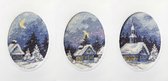 SET VAN 3 VOORBEDRUKTE KAARTEN OM TE BORDUREN - ORCHIDEA - KERSTNACHT