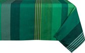 Kleurmeester.nl | Tafelkleed met coating Chiberta - katoen | 175 cm x 300 cm | Groen gestreept | Kerst tafellinnen