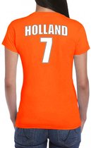 Oranje supporter t-shirt - rugnummer 7 - Holland / Nederland fan shirt / kleding voor dames XS