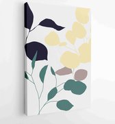 Botanical wall art vector set. Foliage line art drawing with abstract shape 2 - Moderne schilderijen – Vertical – 1912802962 - 115*75 Vertical