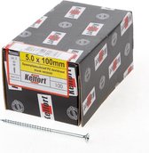 Kelfort Spaanplaatschroef platverzonken kop verzinkt pozidriv deeldraad 5.0 x 100mm