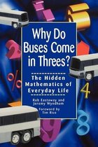 Boek "Why Do Buses Come in Threes? The Hidden Mathematics of Everyday Life" met afbeeldingen van bussen en cijfers.