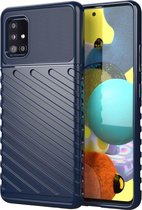 Samsung Galaxy A51 5G Hoesje - Mobigear - Groove Serie - TPU Backcover - Blauw - Hoesje Geschikt Voor Samsung Galaxy A51 5G