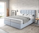 Bed Dream-Fine Pastelblauw 160x200 cm met matras en topper Boxspring-bed