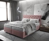 Boxspringbed Dream-Great microvezel rosé 160x200 met matras en topper