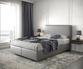 Bed Dream-Well Grijs 140x200 cm Kunstleder met matras en topper boxspring-bed