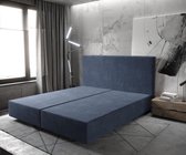 Boxspring frame Dream-Well Marineblauw 180x200 cm Mikrofaser Beddengoed