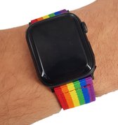 Fungus - Smartwatch bandje - Geschikt voor Apple Watch 38 / 40 / 41 mm - Series 1 2 3 4 5 6 7 8 9 SE iWatch - Stof - Nato - Regenboog