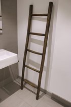 Bewonen Teun badkamer decoratie ladder rustiek 175cm - bruin teak