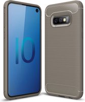 Samsung Galaxy S10e Hoesje - Mobigear - Brushed Slim Serie - TPU Backcover - Grijs - Hoesje Geschikt Voor Samsung Galaxy S10e