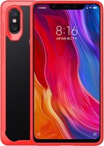 Xiaomi Mi 8 SE Hoesje - Mobigear - Crystal Serie - Hard Kunststof Backcover - Transparant / Rood - Hoesje Geschikt Voor Xiaomi Mi 8 SE