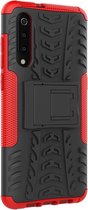 Xiaomi Mi 9 Hoesje - Mobigear - Tire Serie - Hard Kunststof Backcover - Zwart / Rood - Hoesje Geschikt Voor Xiaomi Mi 9