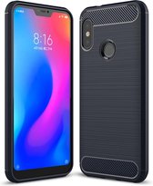 Xiaomi Mi A2 Lite Hoesje - Mobigear - Brushed Slim Serie - TPU Backcover - Marineblauw - Hoesje Geschikt Voor Xiaomi Mi A2 Lite