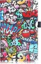 Samsung Galaxy Tab A 10.1 (2019) Hoes - Mobigear - Design Serie - Kunstlederen Bookcase - Graffiti - Hoes Geschikt Voor Samsung Galaxy Tab A 10.1 (2019)