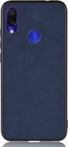 Xiaomi Redmi 7 Hoesje - Mobigear - Lederlook Serie - Hard Kunststof Backcover - Blauw - Hoesje Geschikt Voor Xiaomi Redmi 7