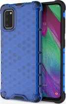 Samsung Galaxy A41 Hoesje - Mobigear - Honeycomb Serie - Hard Kunststof Backcover - Blauw - Hoesje Geschikt Voor Samsung Galaxy A41