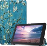 Lenovo Tab E8 Hoes - Mobigear - Tri-Fold Serie - Kunstlederen Bookcase - Almond Blossoms - Hoes Geschikt Voor Lenovo Tab E8