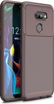 LG K40s Hoesje - Mobigear - Racing Serie - TPU Backcover - Bruin - Hoesje Geschikt Voor LG K40s