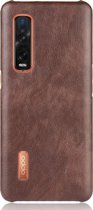 Mobigear Excellent Telefoonhoesje geschikt voor OPPO Find X2 Pro Hardcase Backcover Hoesje - Bruin