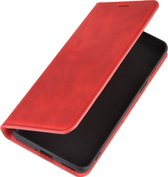 OnePlus 8 Hoesje - Mobigear - Retro Serie - Kunstlederen Bookcase - Rood - Hoesje Geschikt Voor OnePlus 8