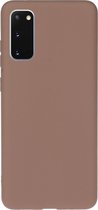 Samsung Galaxy S20 Hoesje - Mobigear - Color Serie - TPU Backcover - Bruin - Hoesje Geschikt Voor Samsung Galaxy S20