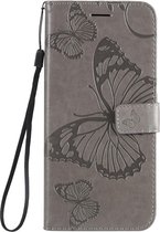 Huawei P Smart Z Hoesje - Mobigear - Butterfly Serie - Kunstlederen Bookcase - Grijs - Hoesje Geschikt Voor Huawei P Smart Z