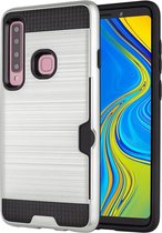 Samsung Galaxy A9 (2018) Hoesje - Mobigear - Brushed Card Serie - Hard Kunststof Backcover - Wit - Hoesje Geschikt Voor Samsung Galaxy A9 (2018)