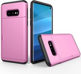 Samsung Galaxy S10e Hoesje - Mobigear - Card Serie - Hard Kunststof Backcover - Roze - Hoesje Geschikt Voor Samsung Galaxy S10e