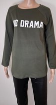 Longsleeve dames shirt lange mouwen lente/zomer dames kleding No drama groen maat XL