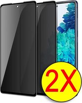 Samsung Galaxy A72 Fullscreen Privacy Screenprotector Gehard Glas - Tempered Glass - Case Friendly - 2 Stuks