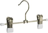 De Kledinghanger Gigant - 30 x Rok / broekhanger metaal verchroomd met anti-slip (wit) knijpers, 20 cm