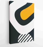 Black and white organic shape Art brush design for wall framed prints, canvas prints, poster, home decor, cover, wallpaper. 4 - Moderne schilderijen – Vertical – 1887339685 - 80*60
