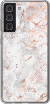 6F hoesje - geschikt voor Samsung Galaxy S21 FE -  Transparant TPU Case - Peachy Marble #ffffff