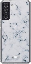 6F hoesje - geschikt voor Samsung Galaxy S21 FE -  Transparant TPU Case - Classic Marble #ffffff