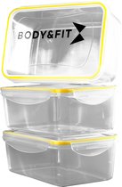 Body & Fit Meal Prep Bakjes - Vershoudbakjes set met Deksel - 3 Stuks - Diepvriesbakjes - - Voedselcontainer - Vaatwasser- en Magnetronbestendig