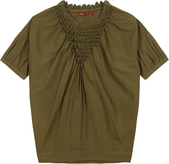 Daalder short sleeve dress 79 khaki smock Green: 110/5yr