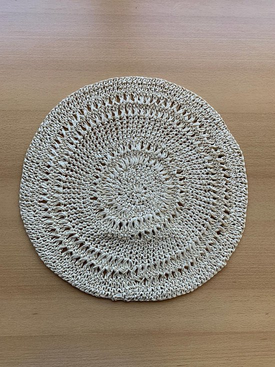 Placemat rond gevlochten zeegras beige Ø40 cm 4 stuks bol